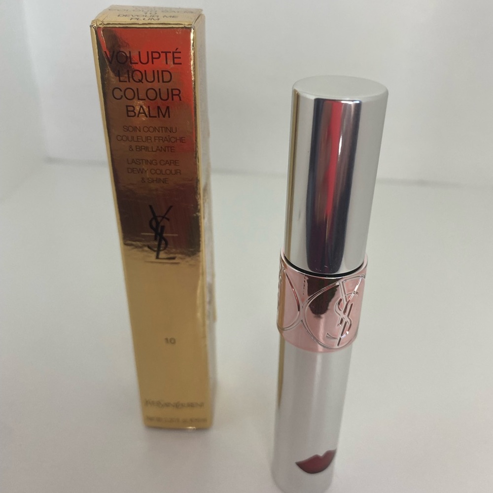YSL VOLUPTE LIQUID COLOUR BALM IN 10 DEVOUR ME PLUM NIB